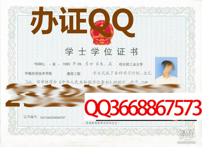 哈尔滨工业大学华德应用技术学院2009年学位证样本
