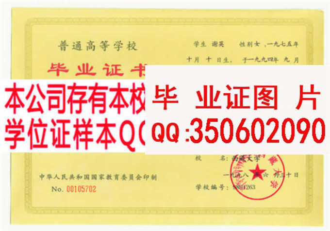 西藏大学毕业证样本